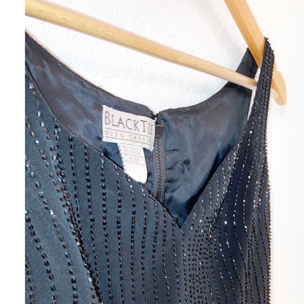 VTG OLEG CASSINI Black Beaded Tank ZipClosure SZ:S - Picture 4 of 8